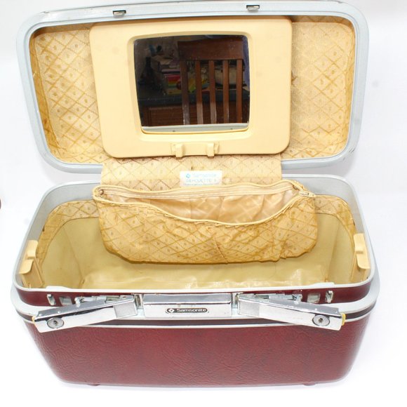 Vintage Samsonite Silhouette II Burgundy Red Train Clam Case No keys - Picture 3 of 15